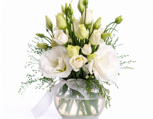 LISIANTHUS & ANEMONE WEDDING ARRANGEMENT