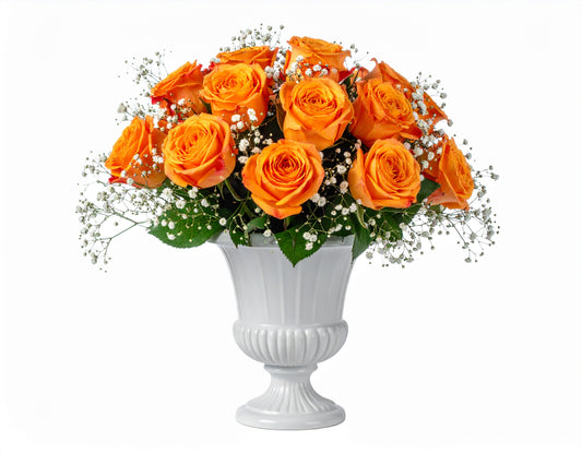 ORANGE ROSES WEDDING ARRANGEMENT