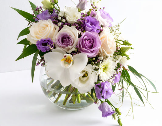 ORCHID, ROSE & VERONICA WEDDING CENTREPIECE