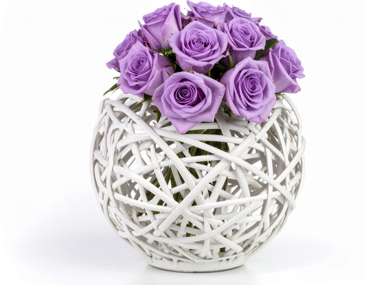 PURPLE ROSES WEDDING ARRANGEMENT