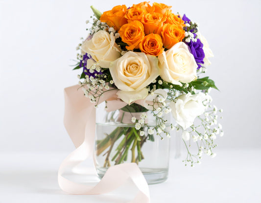 ROSES & LISIANTHUS WEDDING ARRANGEMENT